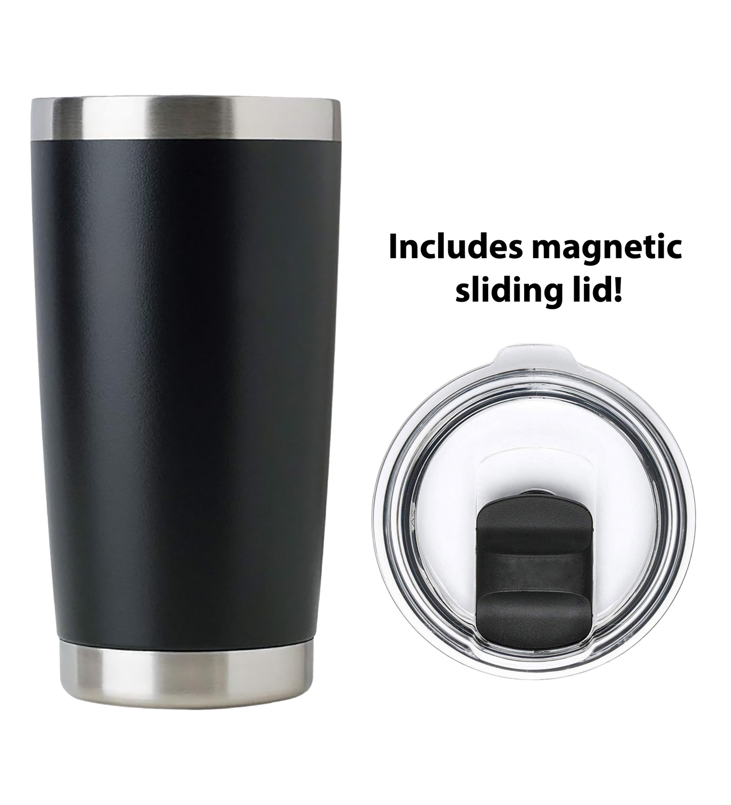 Stainless Steel Travel Mug With Magnetic Sliding Lid